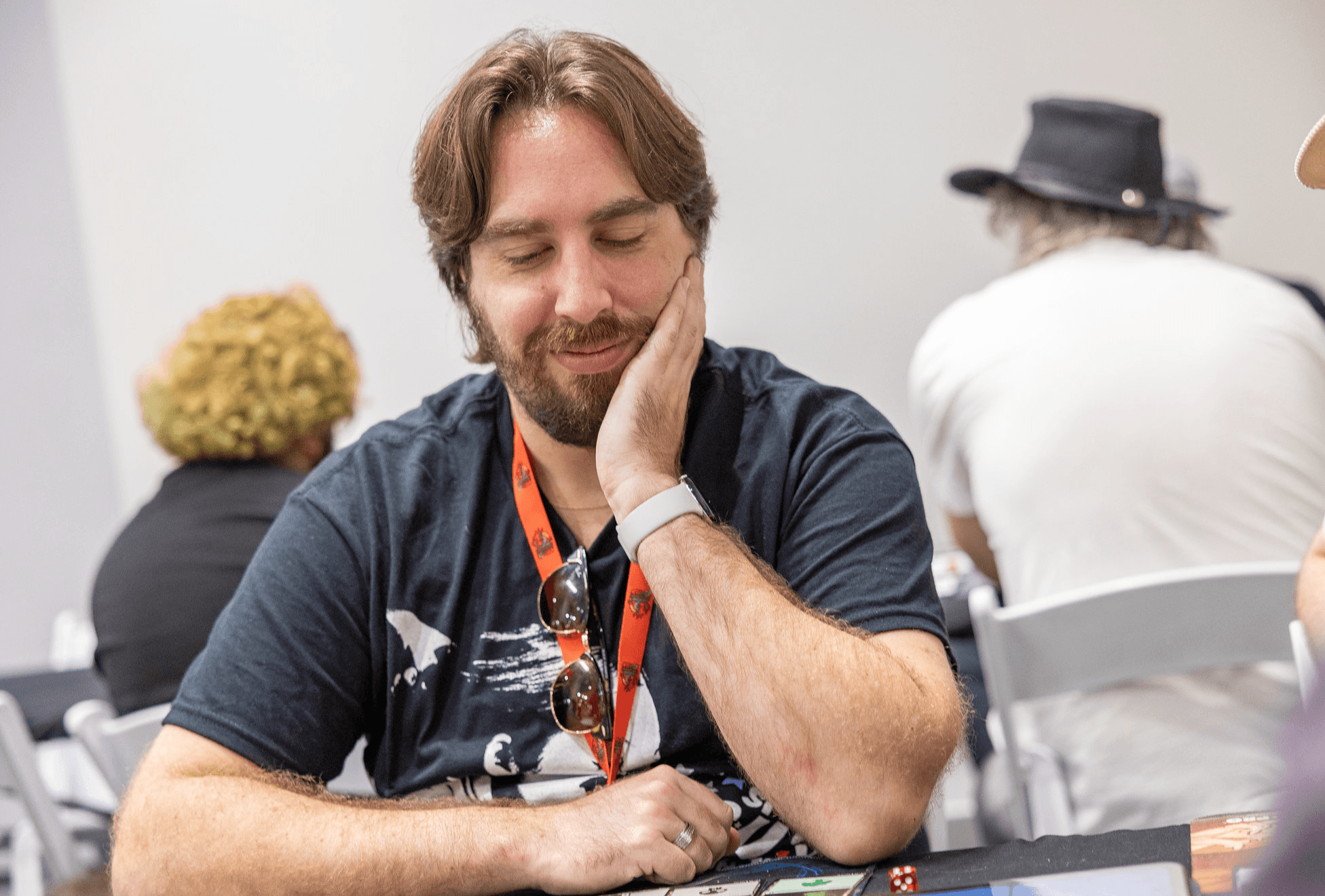 A person playing Magic the Gathering